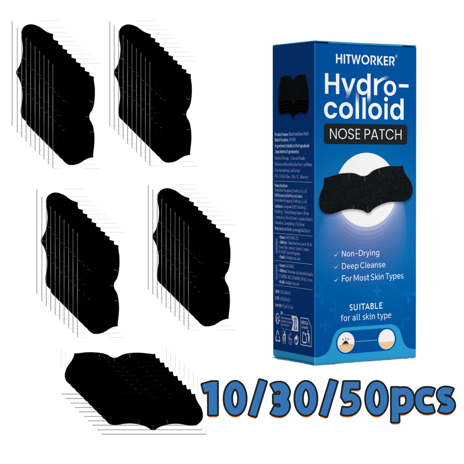 Face Oil - Bandes nasales nettoyantes pour pores 10/30/50